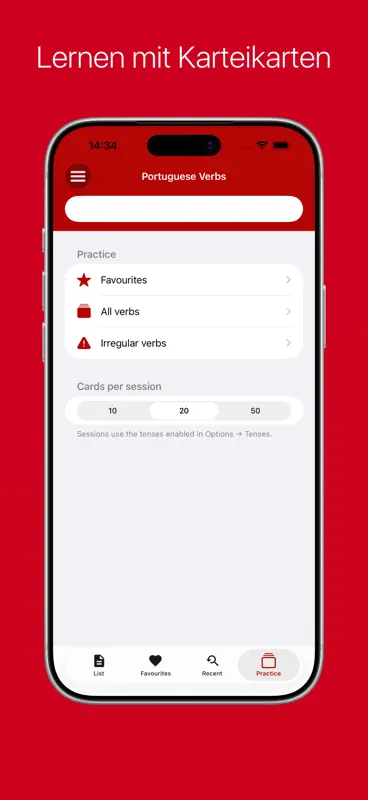 Portugiesische Verben Pro screenshot 8 of 9