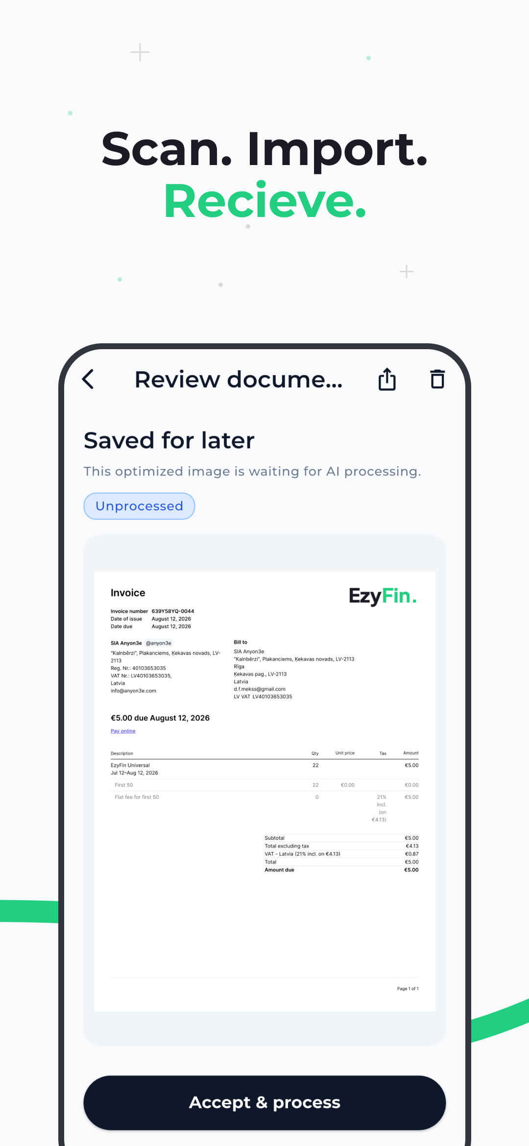 EzyFin: Scan Receipts screenshot 2