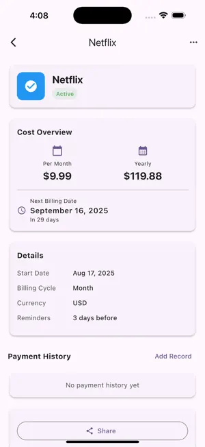 Cancel Subscriptions SubVault screenshot 3