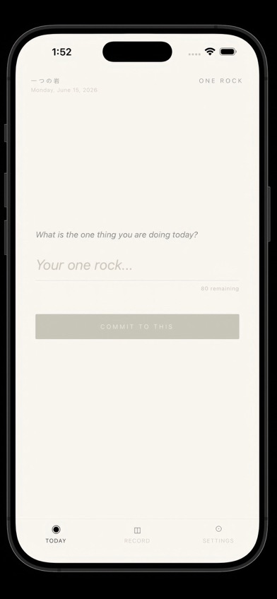 One Rock prompt asking for the one thing you are doing today