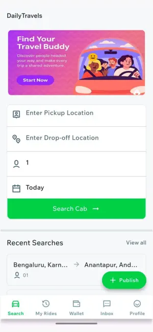Dailytravels - Carpooling App screenshot 2