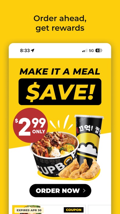 Cupbop - Korean BBQ in a Cup iPhone screenshot 1 - Food & Drink app