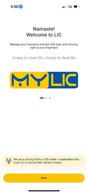 My LIC iPhone screenshot 1
