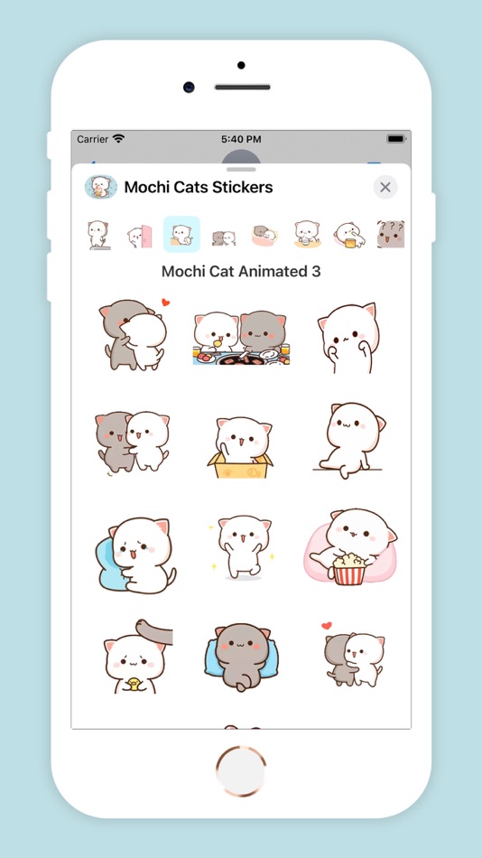#3. Animated Mochi Cats Stickers (iOS) By: Pratik Dhebariya