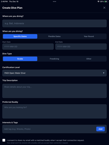 theDiveGlobe iPad screenshot 3 - Sports app