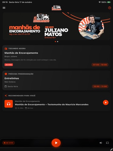 Rádio Encorajamento iPad screenshot