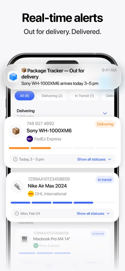 Screenshot 3 von 6 zu Package Tracker: Parcels