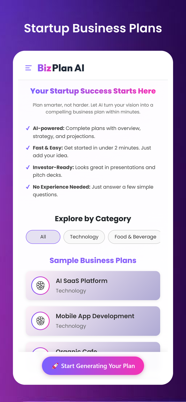 AI BizPan: Biz Plan Maker screenshot 1