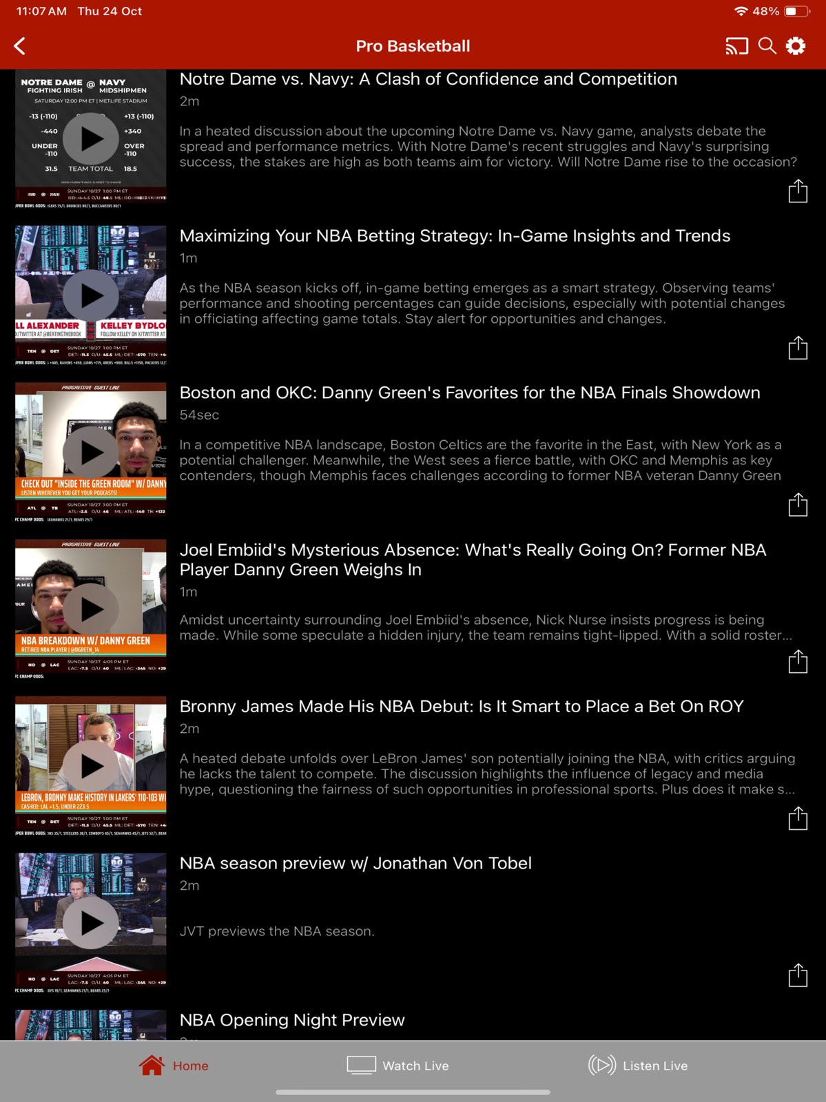 VSiN Watch ipad screenshot 8