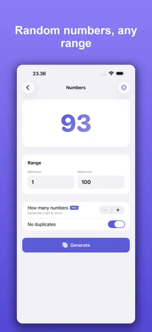 Random Number Generator Tools screenshot 2