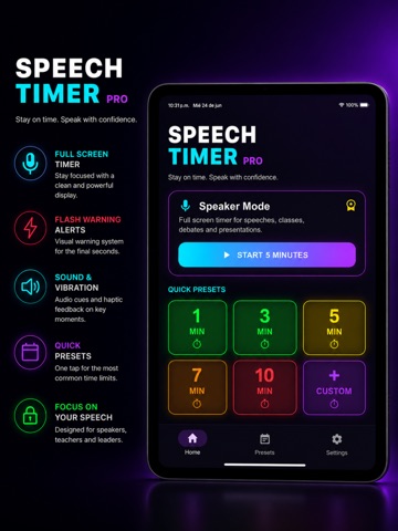 Speech Timer PRO Speaker Clock iPad screenshot