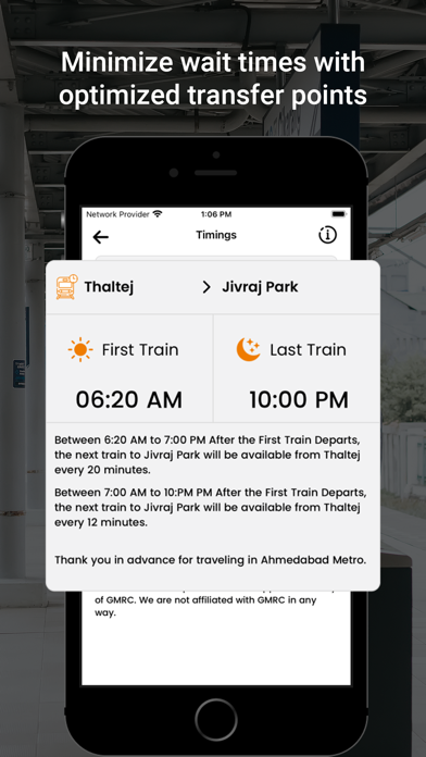 Metro Schedule - Ahmedabad Screenshot