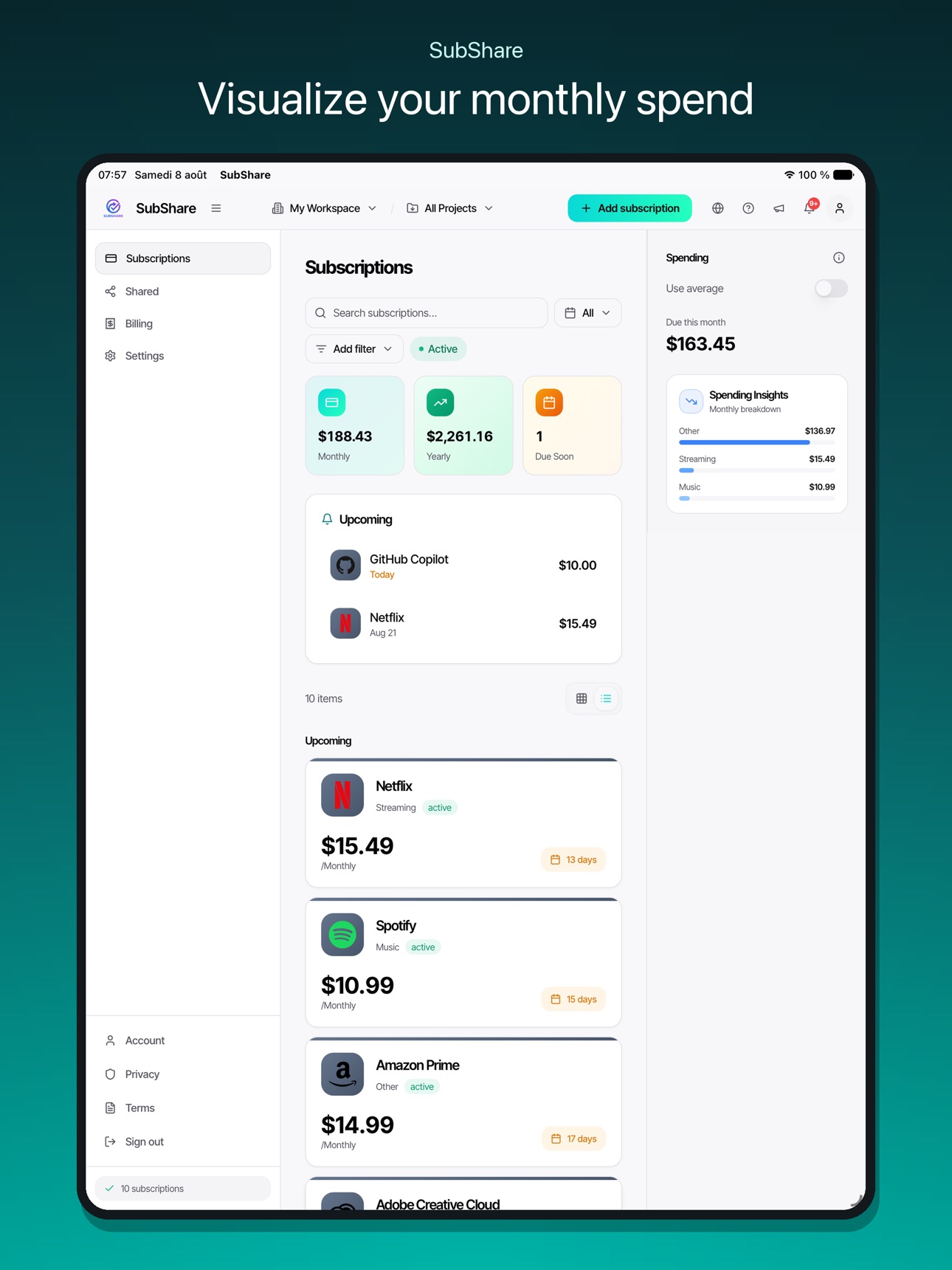 Screenshot 11 of SubShare: Subscription Manager