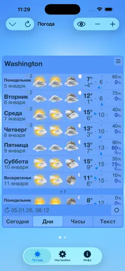 Скриншот ClassicWeather на iPhone 2