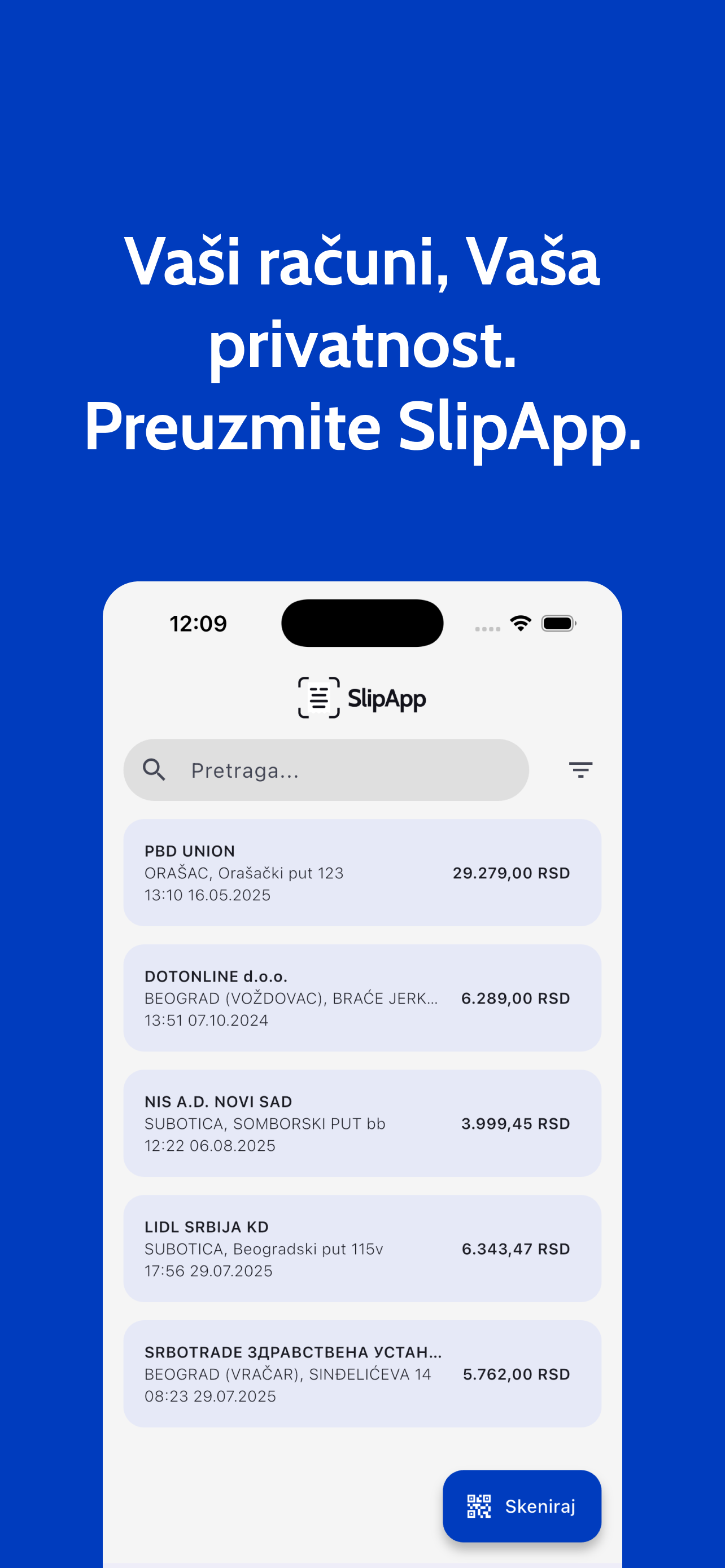 SlipApp - QR Fiskalni račun