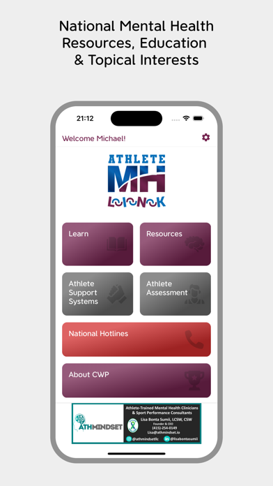 Athlete Mental Health Link Screenshot