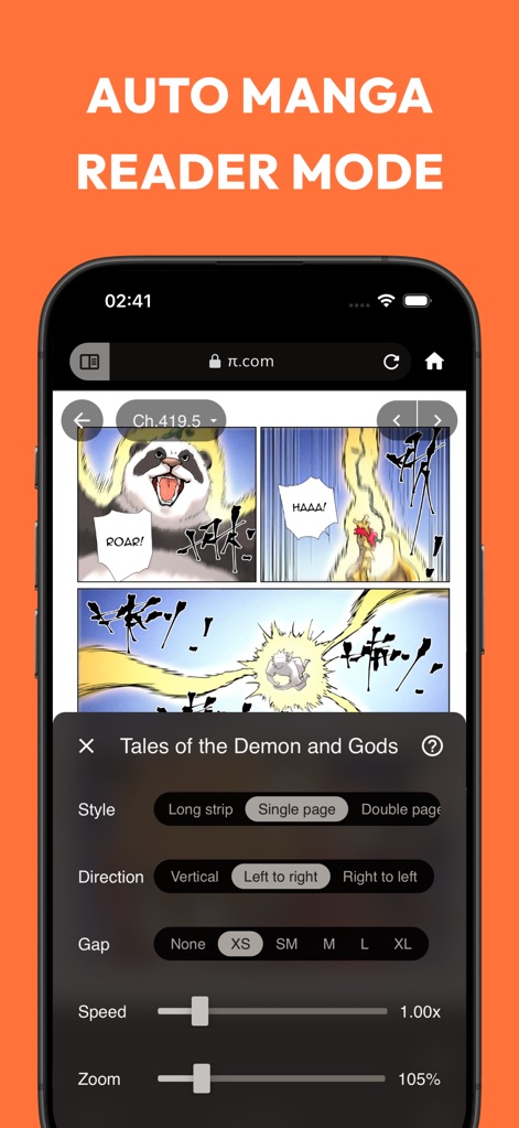 MangaPin - The app's advanced reader mode allows users to customize their experience with flexible page display options and precise reading direction controls.