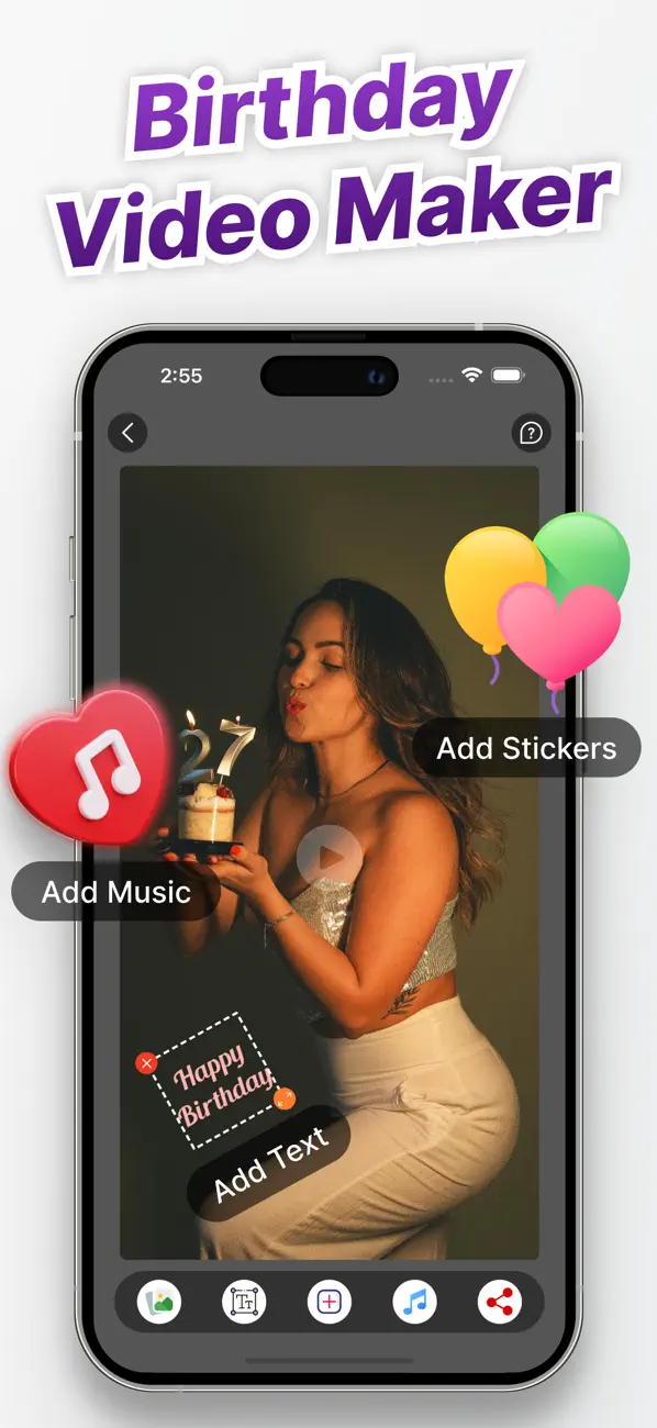 Screenshot #2 pour Birthday Wish: HBD Video Maker