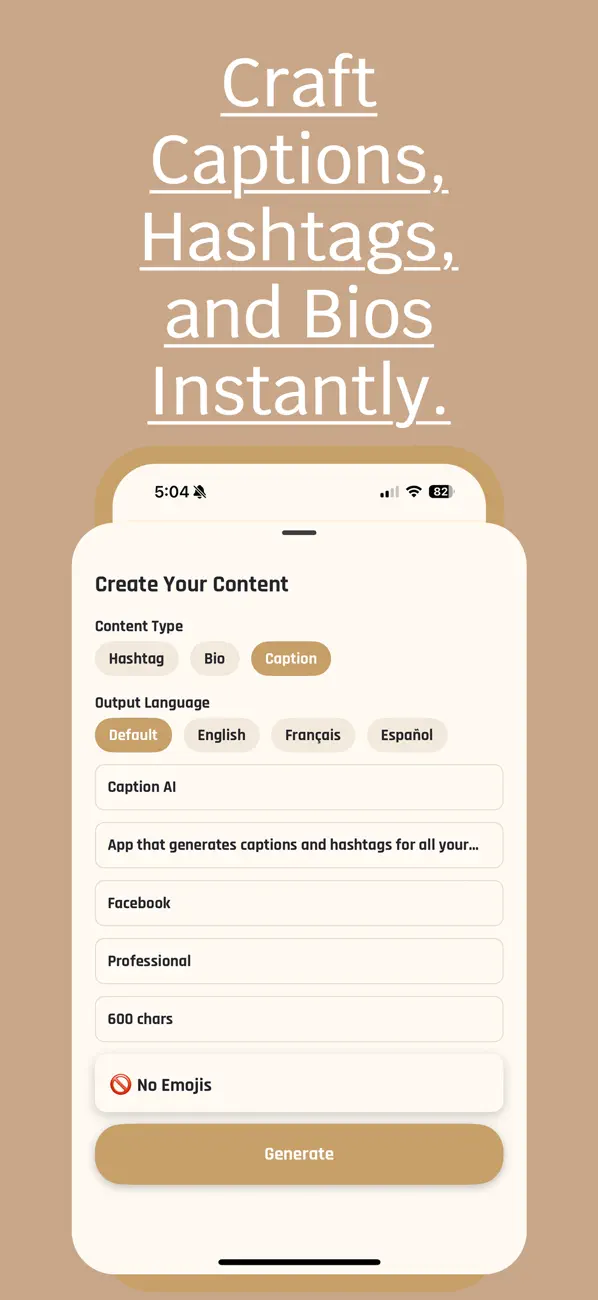 Screenshot #2 pour Caption AI: Hashtag Expert