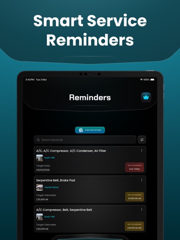 Car Maintenance Tracker: CarIQ iPad screenshot