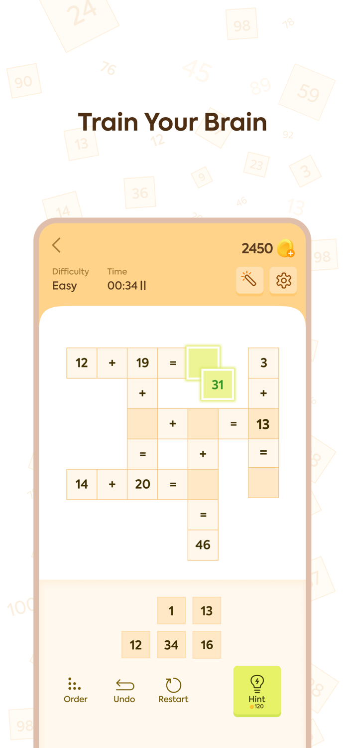 Puzzle Math Cross Number Game