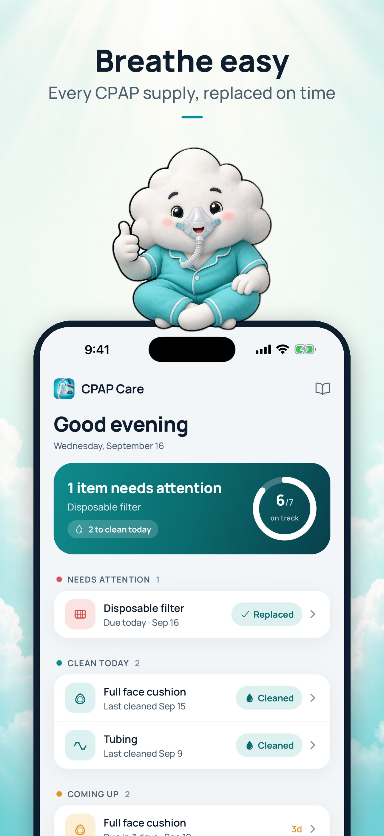 Screenshot 1 of CPAP Care