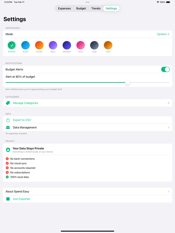 Spend Easy - Expense Tracker iPad screenshot