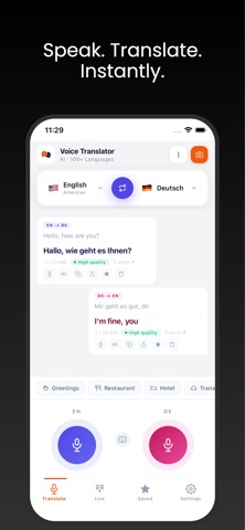 语音翻译：所有语言 screenshot