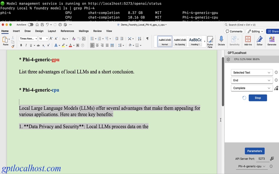 #7. GPTLocalhost (Word Add-in) (macOS) 由: PatentLM LLC