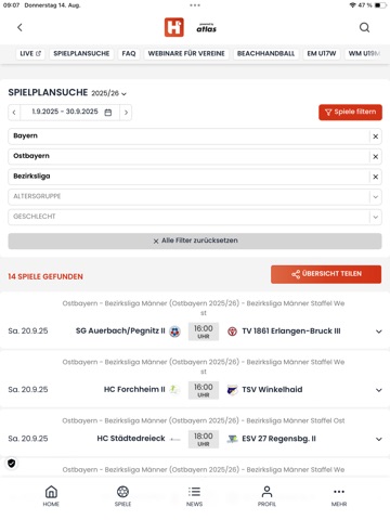 Handball.net iPad screenshot 2