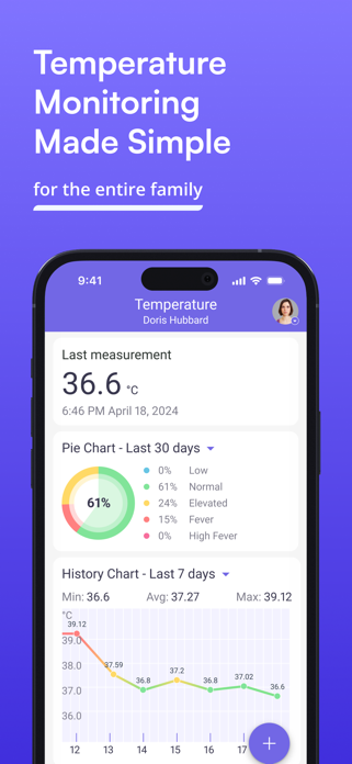 Body Temperature Tracking App Screenshot 1 of 9