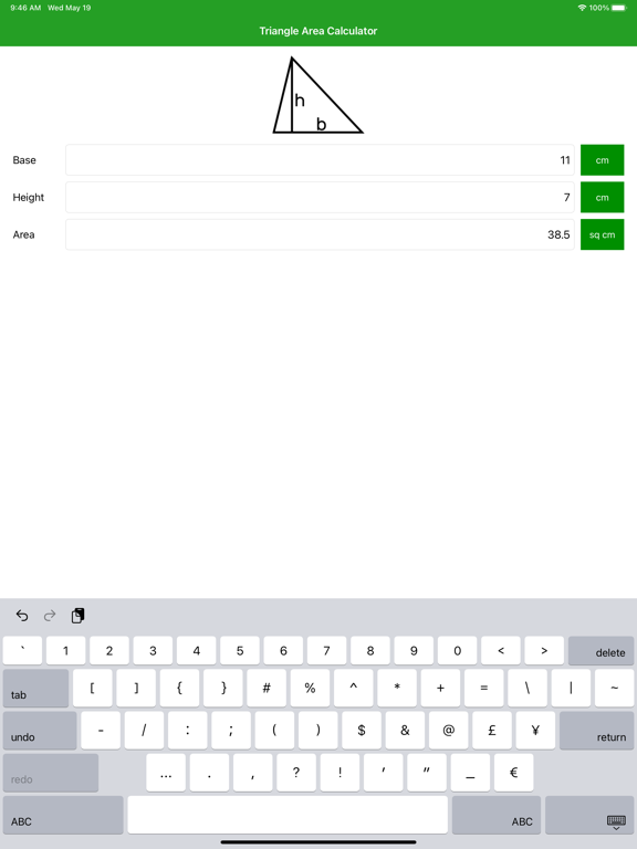 Screenshot #4 pour Triangle Area Calculator Pro