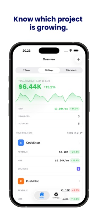 RevStash - SaaS & MRR Tracker Screenshot 1 of 4