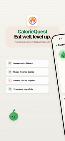 CalorieQuest: AI Calorie Log Screenshot 1 of 7