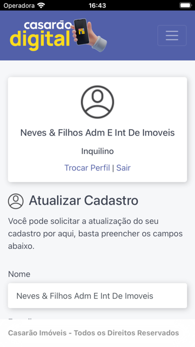 Casarão Digital Aluguéis Screenshot