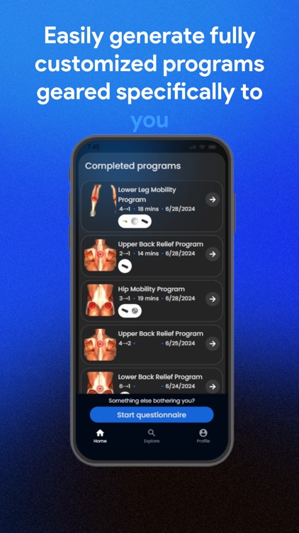 Stretching mobility: ReliefApp