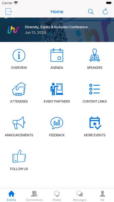 IHR Events Screenshot