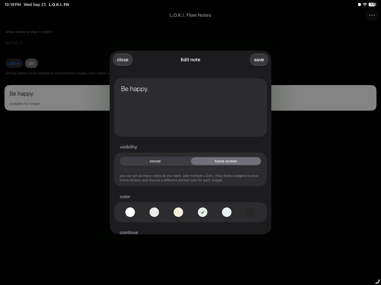 Screenshot 9 of L.O.K.i. Flow Notes