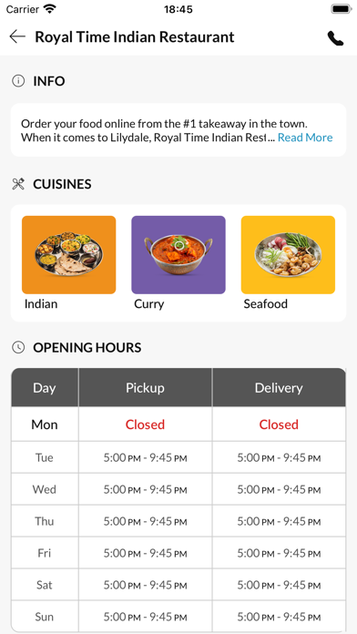Royal Time Indian Restaurant Screenshot