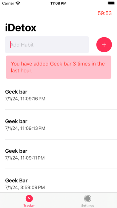 iDetox: Bad Habit Tracker Screenshot