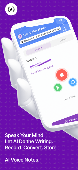 Transcripta - AI Voice Notes Screenshot 1 of 7