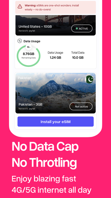 Superhero: eSIM Travel Data Screenshot
