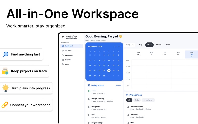 App for Task and Calendar skærmbillede 1