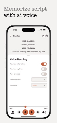 LineByLine - actor's flashcard screenshot