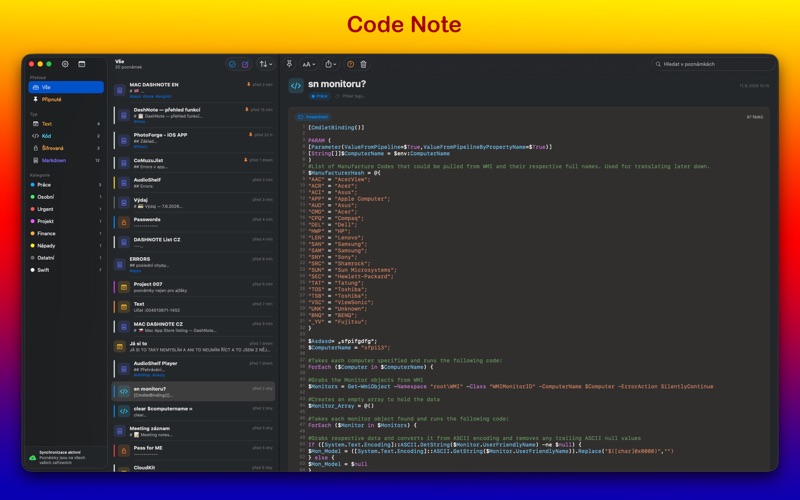 DashNote screenshot