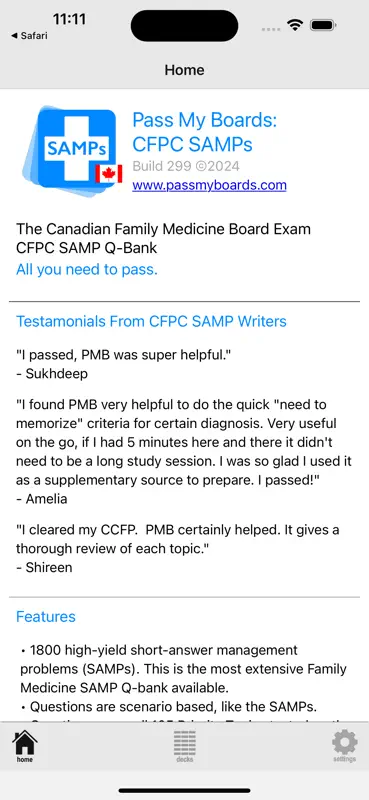 Pass My Boards CFPC SAMPs+MCQs screenshot 2 of 9