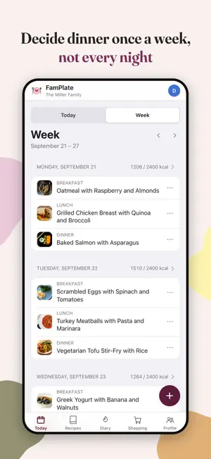 FamPlate: Family Meal Planner screenshot 1