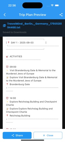TravelMind AI iPhone screenshot