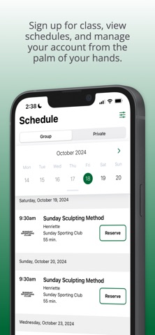 Sunday Sporting Club iPhone screenshot