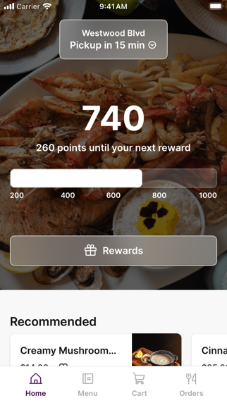 Seaburry Restaurant app screenshot
